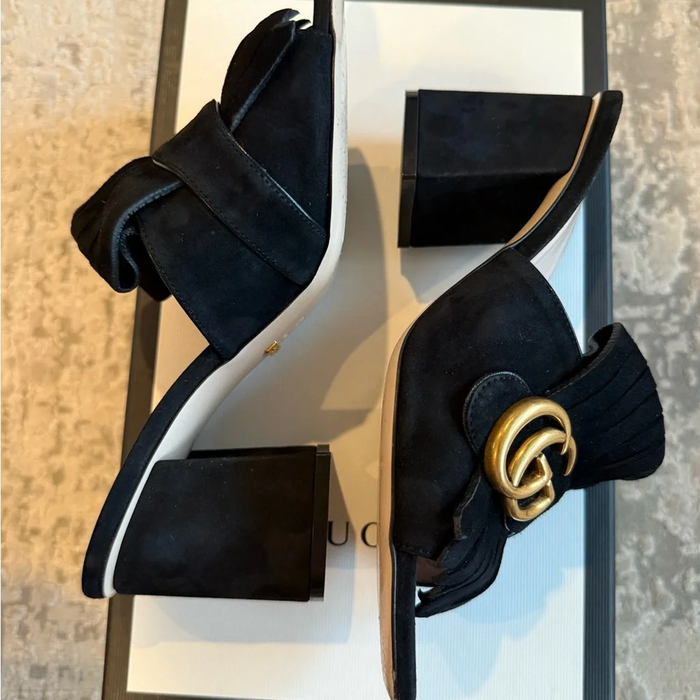 Gucci Kid Scamosciato Slide Sandals size 37.5 - Picture 4 of 10